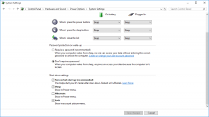 Windows 10 Advanced Power Options